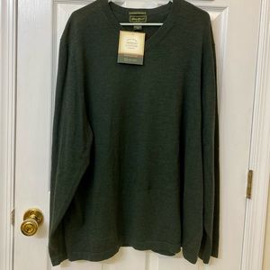 Eddie Bauer Men’s Merino Cotton Green Sweater